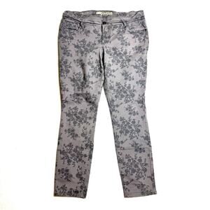 Old Navy The Rockstar Light Gray Floral Cotton Polyester Size 14 Jeans